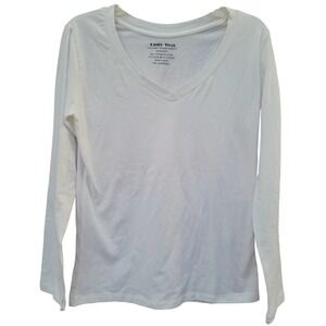 Lady Vesi Women Medium Long Sleeve White Crew Neck Shirt